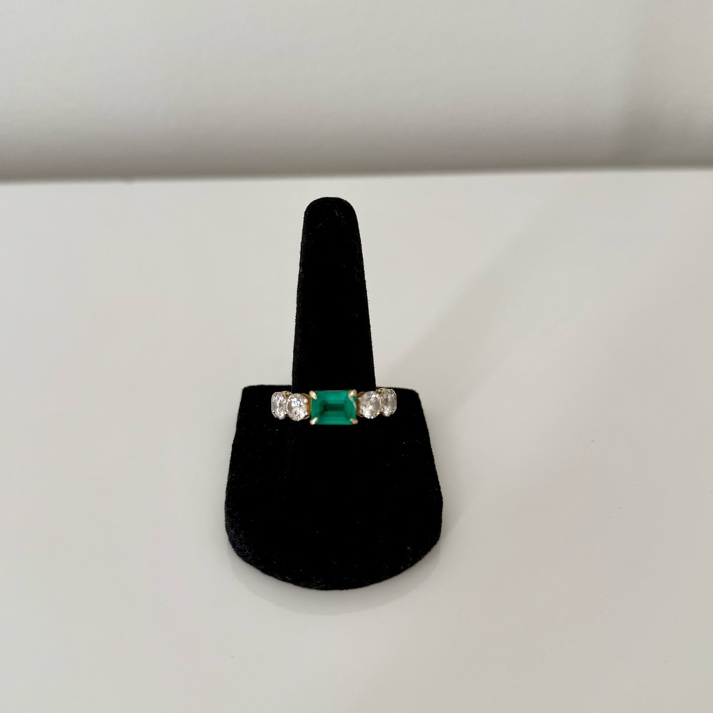 14K 1.47ct Emerald & 4.43ctw Lab Grown Diamond Eternity Band